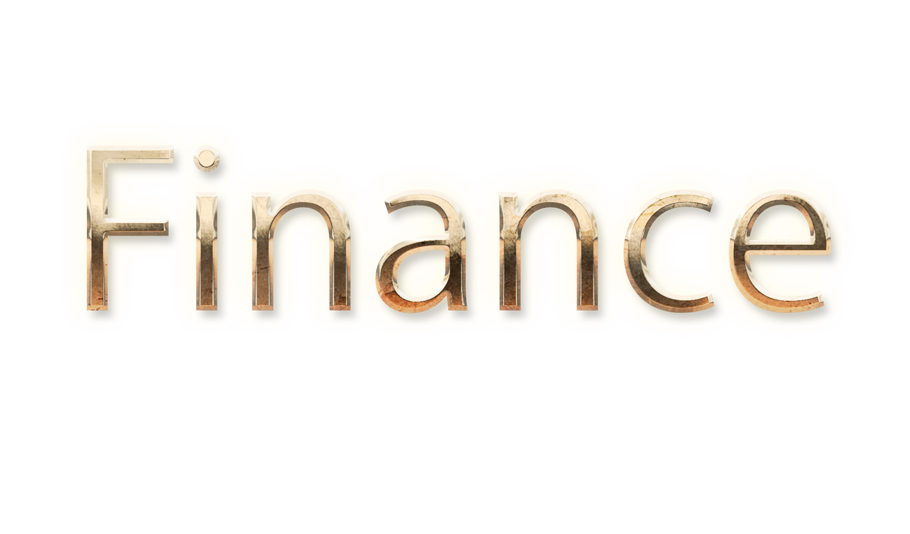 WORD FINANCE gold text typography PNG images free